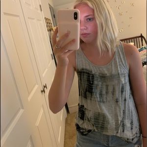 Grey and black tank with a twist in the back